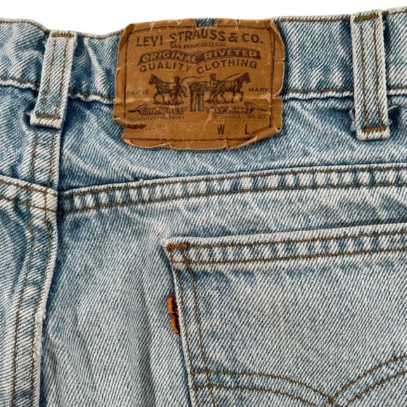 Vintage‎ Levis 585 Men's 29x32 Jeans Orange Tab Straight Relaxed Y2K Blue Retro - Picture 10 of 12